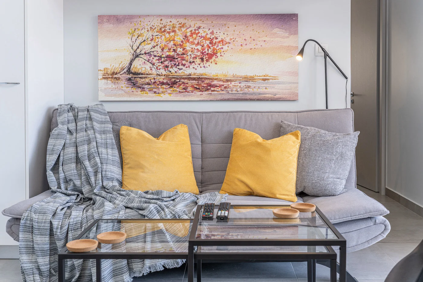 Living room interior – Beach House Kefalonia seafront apartment in Fiscardo