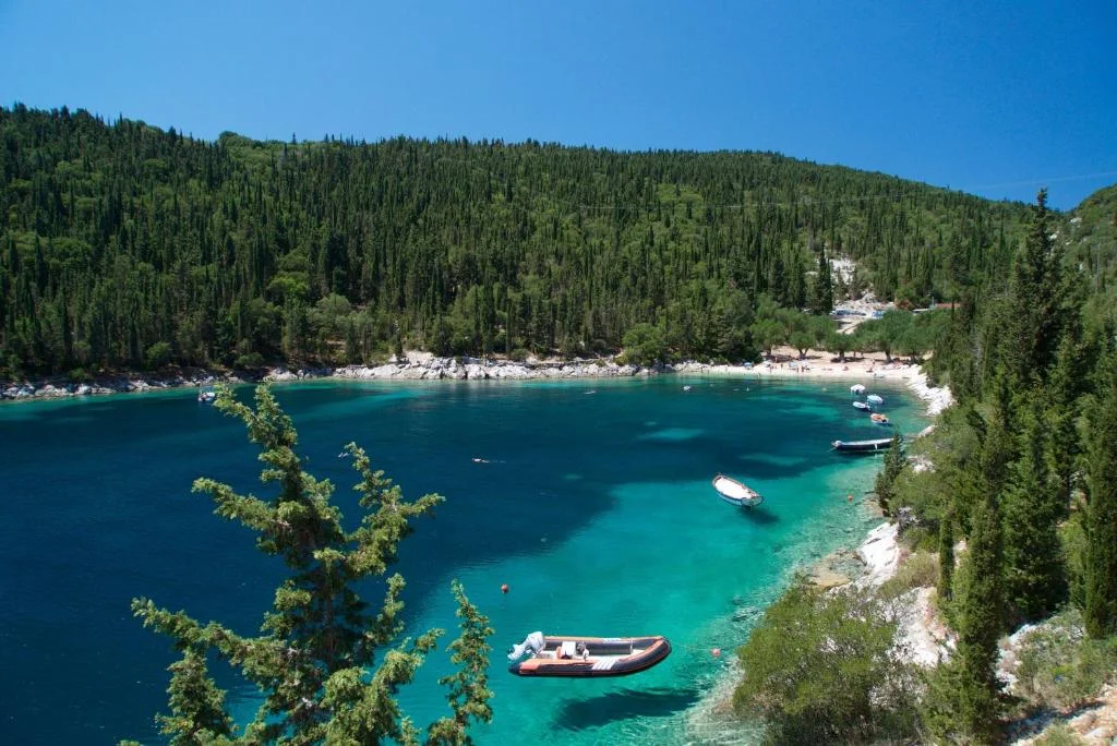 Foki Beach Kefalonia near Beach House apartments in Fiscardo